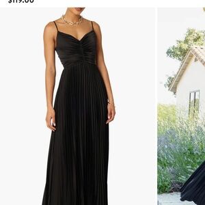 strapless open back dress Naira Pleated Maxi Dress - Gold main image 0